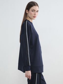 Bisiklet Yaka Oversize Kad?n Sweatshirt Tunik