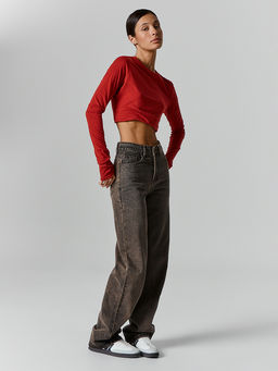 Джинсы Straight fit женские серые