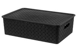 Корзинка с крышкой 7,5 л 35*24,5*10,5 см "Береста" черная (модель 522107)