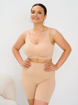 Комплект бюстгальтеров бесшовных, 2 шт. MR004-1SS3 black, beige