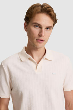 Erkek Krem Regular Fit Polo Yaka Ti__rt
