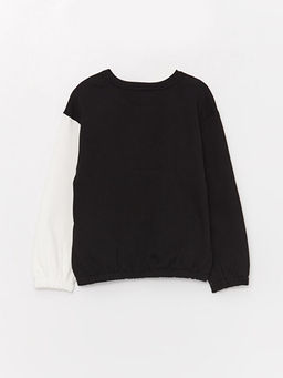 Bisiklet Yaka Bask?l? Uzun Kollu K?z ?ocuk Sweatshirt ve Tayt - Waikiki фото 3