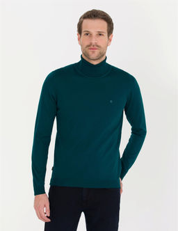 Ye_il Slim Fit Bal_k__ Yaka Y_n Kar___ml_ Basic Triko Kazak - Pierre cardin фото 3