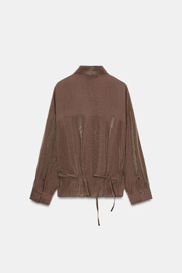 STRIPED SURPLICE SHIRT - Zara фото 15