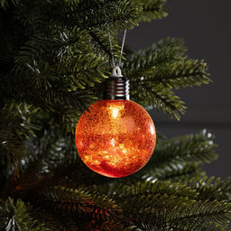 Ёлочный шар Рассвет, d=8 см, 1 LED, от батареек LR44x3, свечение тёплое белое
