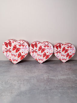 Коробка подарочная 3 штуки Сердце / 1159 /уп 24/16*18.3*7/18*20.3*8/20*22.3*9cm - ГалеонТрейд фото 3