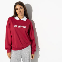 Свитшот свободного кроя с воротничком Модный сдвиг - Charutti фото 10