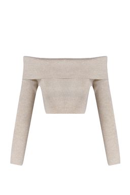 Tas Super Crop Carmen Yaka Triko Kazak TWOAW22KZ1897 - Trendyolmilla фото 7