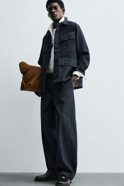 RELAXED FIT DENIM JACKET WITH POCKETS - Zara фото 6