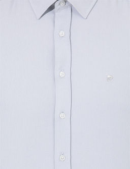 Gri Slim Fit Oxford G_mlek
