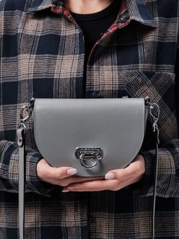 Сумка кожаная на плечо Azaro 31032 нельсон/серый