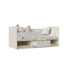 Кровать Юниор-4 с/м 1600*800, 1636х850х800, Шарли Белый/Дуб Крафт Белый - Simaland фото 2