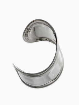 Браслет манжета «Изгиб», d=6 см, цвет серебро