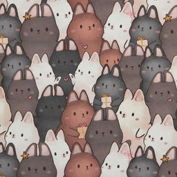Цена за 10 шт. Бумага упаковочная крафтовая «Зайки», 70 х 100 см