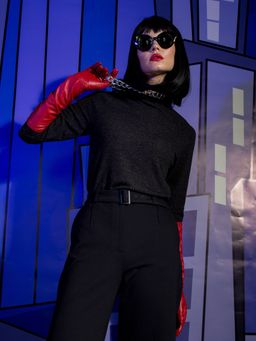 Джемпер с воротником-стойкой