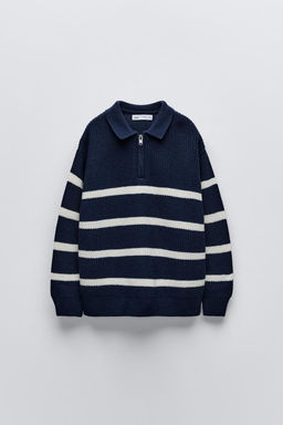 STRIPED SWEATER WITH ZIP - Zara фото 4
