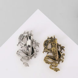 Цена за 12 шт. Брошь Дракон (неделимая фасовка 12 шт., цена за шт.), цвет МИКС - Queen fair фото 3