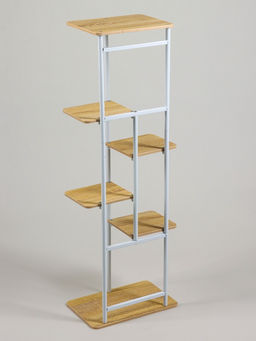 Подставка для цветов Greengo, 6 полок, 36×23×106 см, напольная, каркас металл, полки МДФ, белая