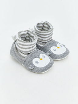 Penguen Fig?rl? Erkek Bebek ?orapl? Ev Ayakkab?s?