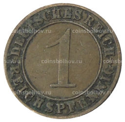 Монета 1 рейхспфенниг 1928 года A Германия