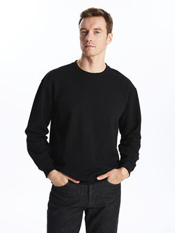 Bisiklet Yaka Uzun Kollu Erkek Sweatshirt