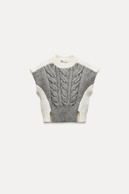 CABLE-KNIT VEST - Zara фото 6