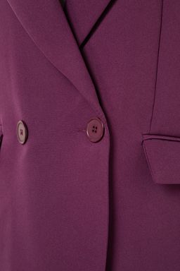 TRENDYOLMILLA Siyah Regular Astarl? Kruvaze Kapama Dokuma Blazer Ceket TWOSS20CE0059  фото 12