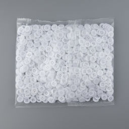 Цена за 1000 шт. Пуговица 4 прокола, d = 10 мм, цвет белый, цена за 1 штуку