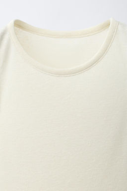 CAMISETA CON LINO / Vainilla - Zara фото 4
