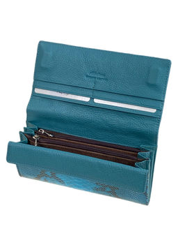 Женский кошелёк из натуральной кожи, цвет синий - Greta фото 2