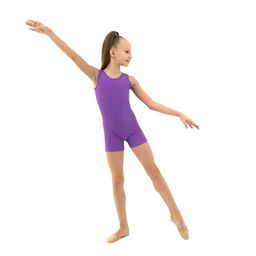 Купальник гимнастический Grace Dance, с шортами, без рукавов, р. 40, цвет фиолетовый  фото 4