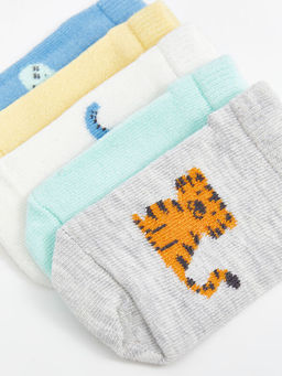 Nak??l? Erkek Bebek Patik ?orap 5li