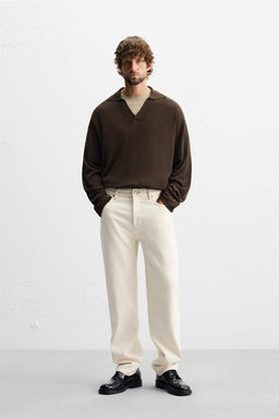 VISCOSE/COTTON KNIT POLO SHIRT - Zara фото 9