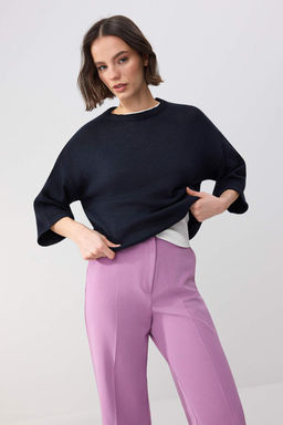 Wardrobe Essentials Lacivert Bisiklet Yaka Triko Bluz TWOSS26BZ00136