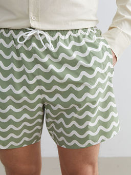 K?sa Boy Desenli Erkek Deniz ?ortu