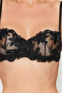 TRENDYOLMILLA Siyah Nak?sl? Dantelli Ip Ask?l? Kaps?z Orme Ic Camas?r? Tak?m? THMAW24CC00012  фото 3