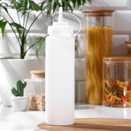 Бутылка для соусов, 700 мл, 26.5×6 см, пластик, белая