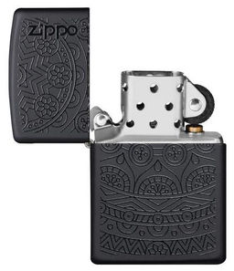 Зажигалка ZIPPO Черный мотив | Tone on Tone Design 29989