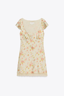 FLORAL SATIN MINI DRESS