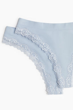 Pack 2 bragas thong con ribete de encaje Seamless - H&m фото 5