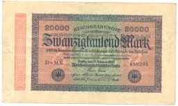 Банкнота 20000 марок 1923 года Германия
