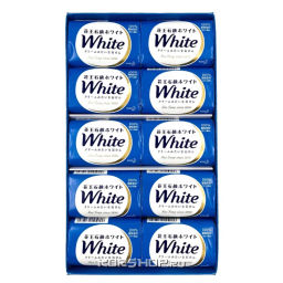 Мыло туалетное кусковое Цветочный аромат White KAO, Япония, 850 г (85 г х 10 шт) Акция