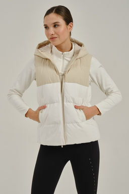 Жилет пуховый Бежевый/Белый