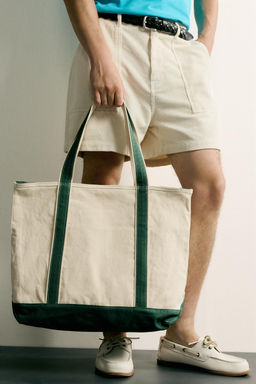 BOLSO SHOPPER TEJIDO / Blanco Crudo - Zara фото 3