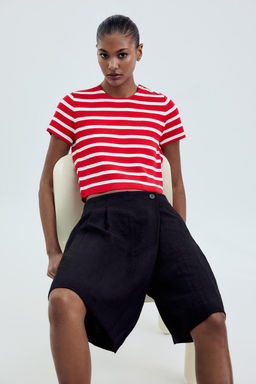 STRIPED KNIT SHORT SLEEVE TOP - Zara фото 2