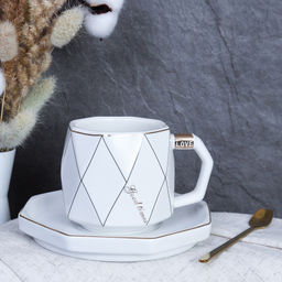 Чайный набор 2 предмета 300 мл с ложкой / 61-04 wite /уп 48/белый - Галеонтрейд фото 2