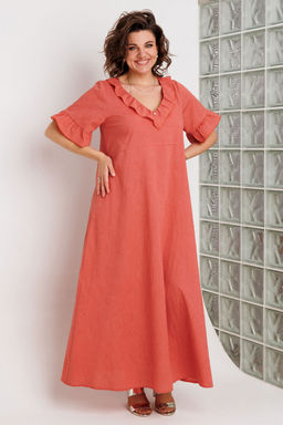 Платье BegiModa 1066 коралл  фото 4
