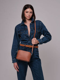 Сумка на плечо кросс-боди Deboro 30848 коричневый камень