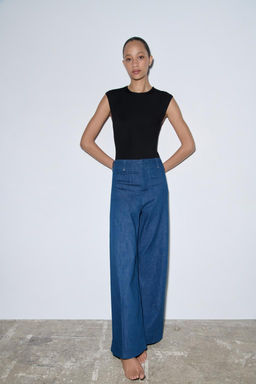 ZW COLLECTION WIDE-LEG HIGH-WAIST JEANS - Zara фото 16