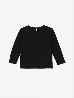 Bisiklet Yaka Uzun Kollu Bask?l? K?z Bebek Ti??rt - Waikiki фото 2